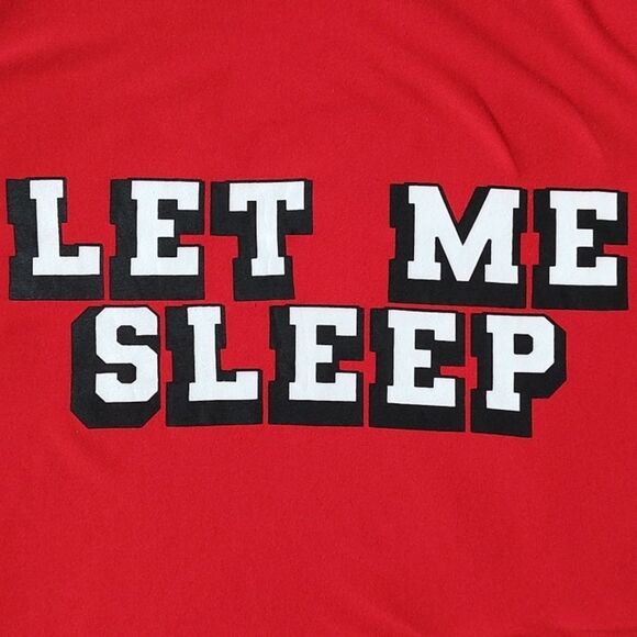 Let Me Sleep Weekend Edition Size Small Short Sleeve Red‎ Pajama Top - Picture 2 of 5